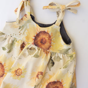 Tie Dress - Sunflowers | Organic Cotton
