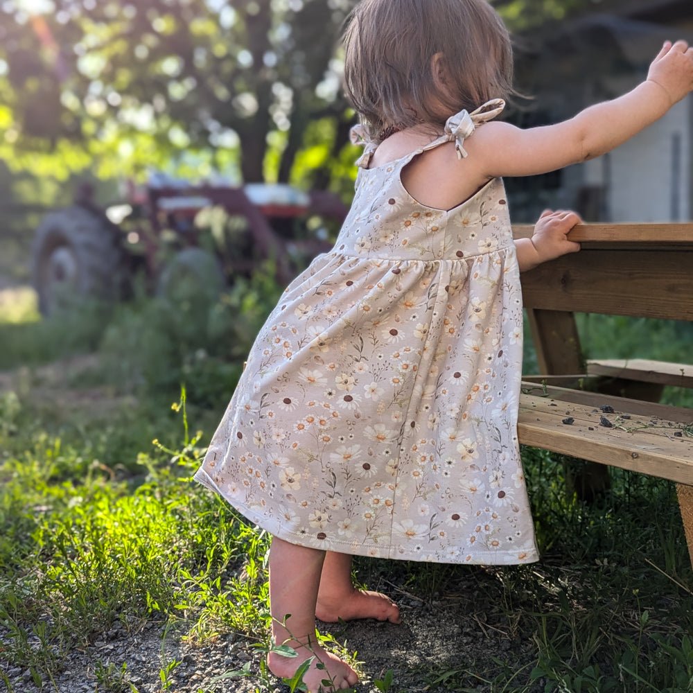 Tie Dress - Flowers | Organic Cotton - Wildlings Children's Apparel