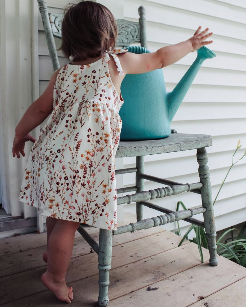 Tie Dress - Sunflowers | Organic Cotton - Wildlings Children's Apparel