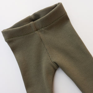 Leggings Rib - Olive | Organic Cotton